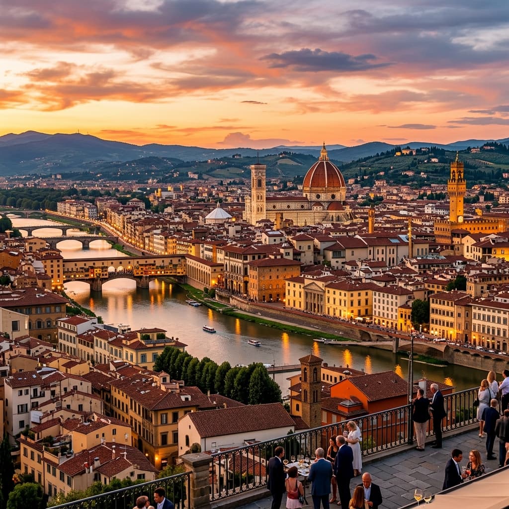 Florence Duomo and skyline at sunset