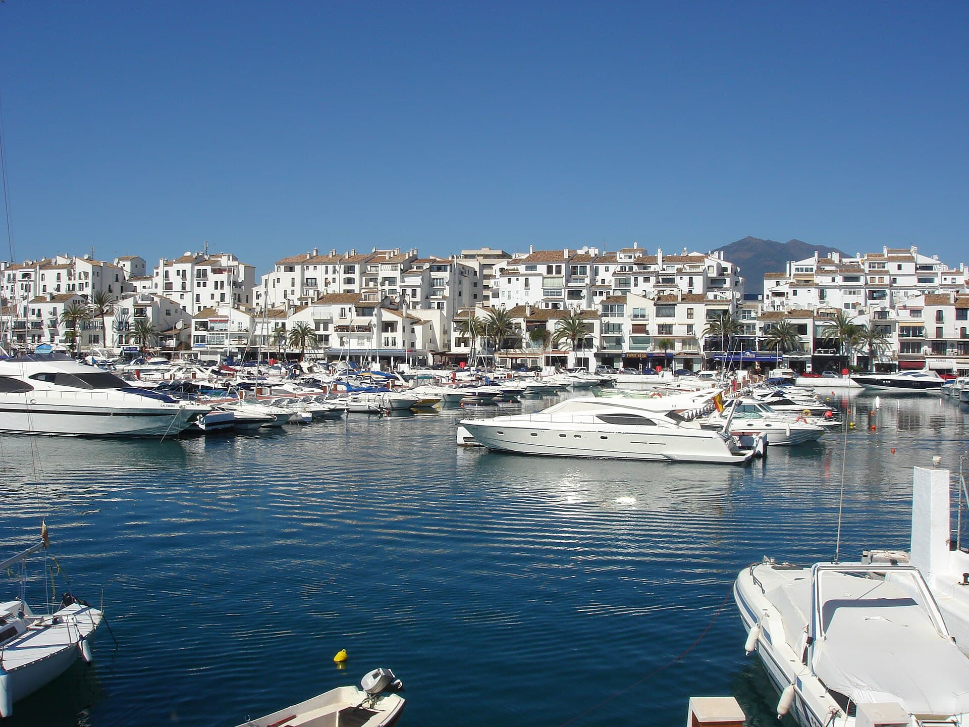 Yachts moored at Puerto Banús marina, Marbella