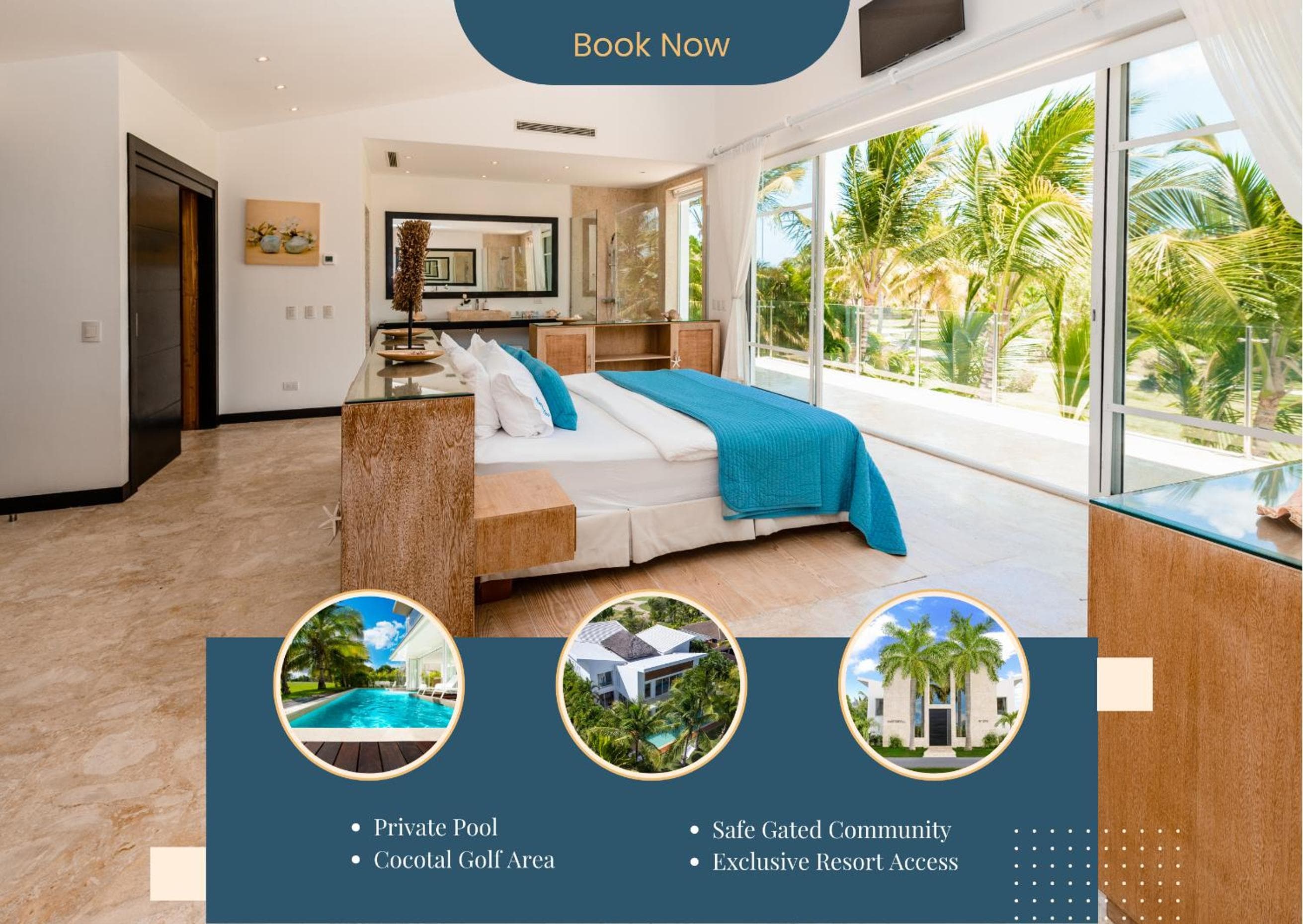 Luxusvermietungen in Punta Cana - Exklusive Waterfall Villa mit privatem Pool, Grill, Zimmermädchen, Golf — 10