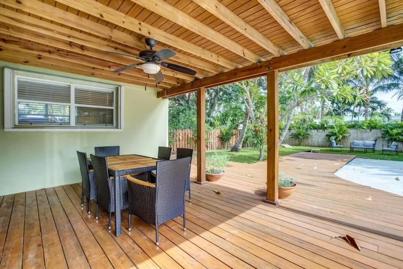 Tranquil Poolside Bliss Pergola Deck Turf Yard — 4