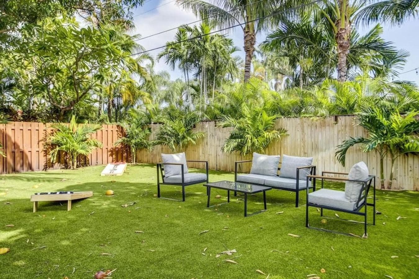 Tranquil Poolside Bliss Pergola Deck Turf Yard — 11